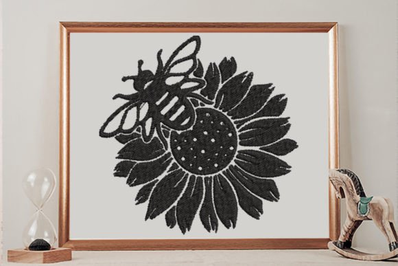 Bee on a Sunflower Embroidery