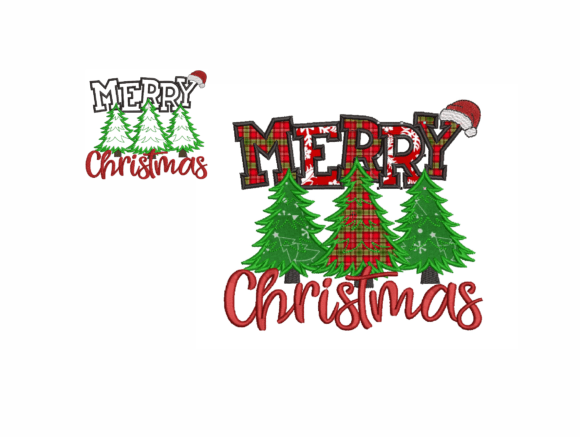 Christmas Tree Aplique Embroidery
