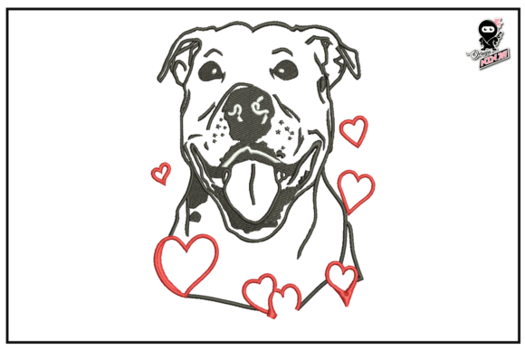 Cute Bulldog Embroidery, Puppy Design