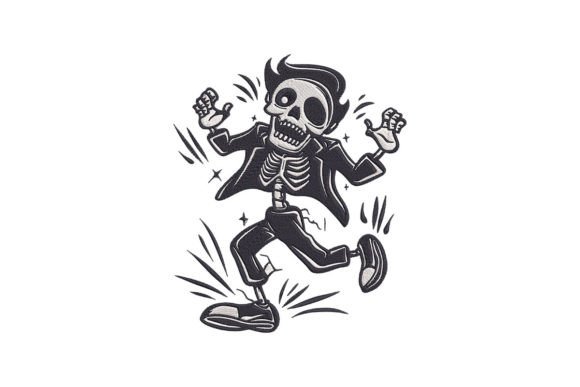 Dancing Skeleton Embroidery
