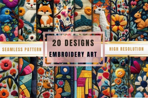 Embroidery Art Seamless Pattern