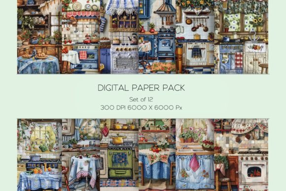 Embroidery Patchwork Kitchen Paper Set