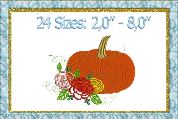 Floral Pumpkin Embroidery Design