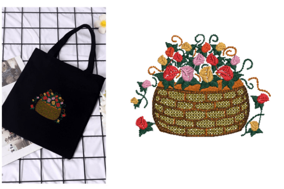 Flower Basket Embroidery Designs
