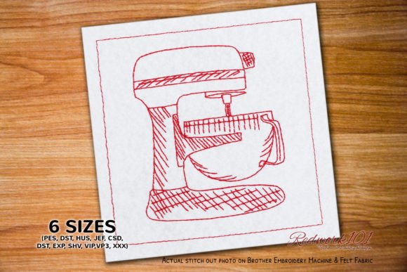Food Mixer and Bowl Embroidery