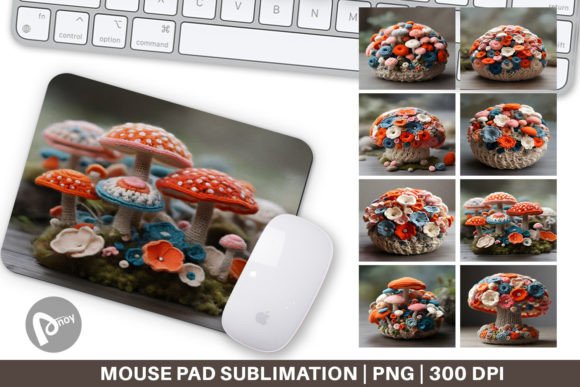 Mouse Pad Mushromm Embroidery
