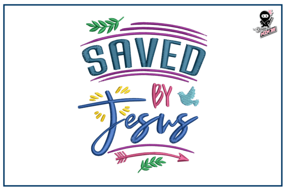 Saved by Jesus - Christian Embroidery